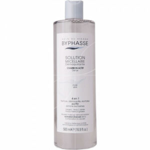 BYPHASSE SOLUTION MICELLAIRE DEMAQUILLANTE 4 EN 1 AU CHARBON ACTIF 500ML