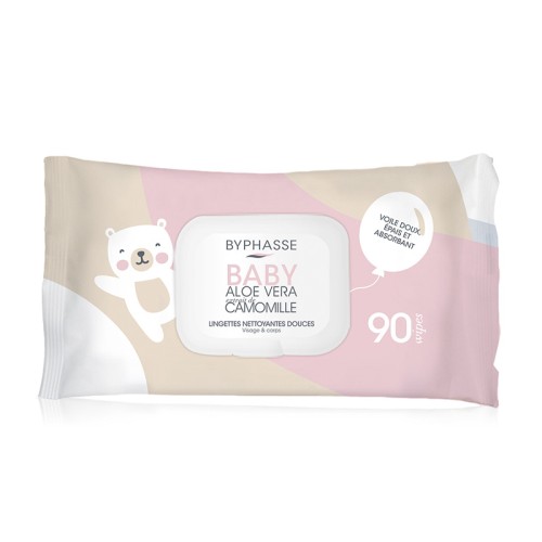 BYPHASSE BABY LINGETTES ALOE VERA EXTRAIT DE CAMOMILLE, 90 UNITÉS