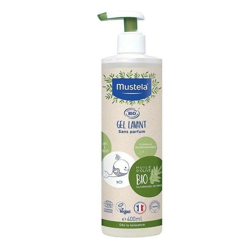 MUSTELA Gel lavant BIO Corps et cheveux 400ml