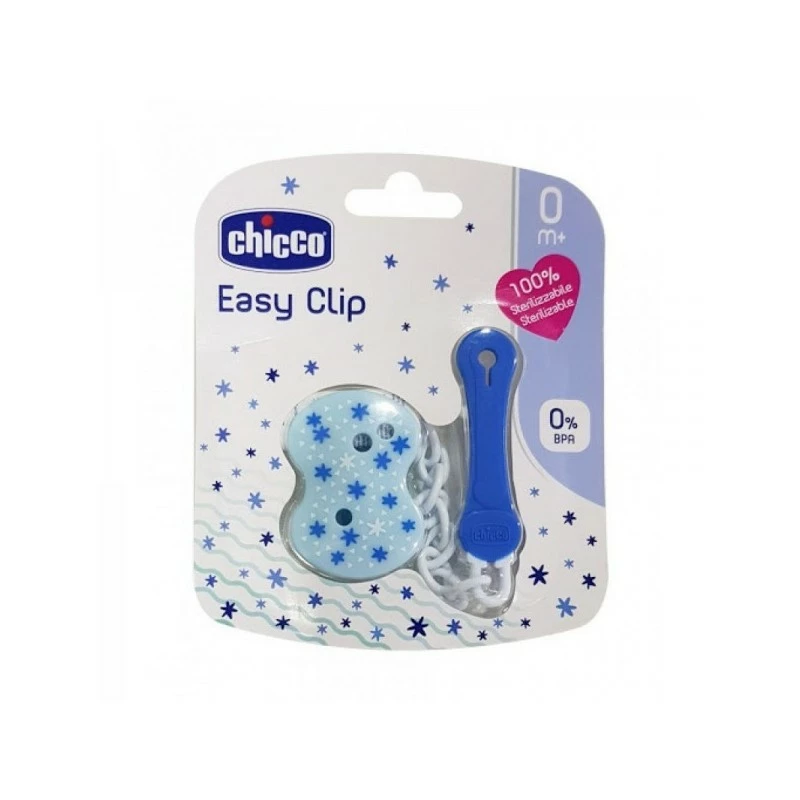 CHICCO ATTACHE SUCETTE CHAINE BLEU