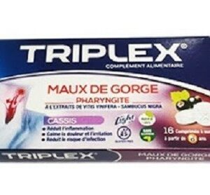 TRIPLEX MAUX DE GORGE CASSIS 16 COMPRIMES