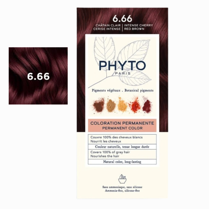 PHYTO COLOR COLORATION PERMANENTE CHATAIN CLAIR CERISE INTENSE 6.66